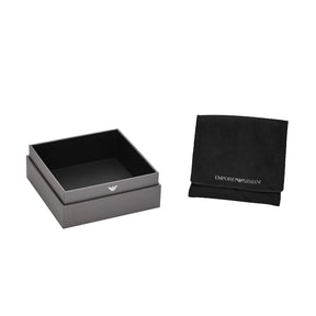 Emporio Armani Stainless Steel Logo Toggle Cufflinks