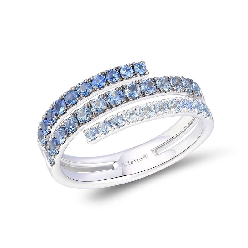 Le Vian 14ct White Gold Sapphire Ombré Wrap Ring