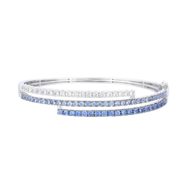 Le Vian 14ct White Gold Sapphire Ombré Wrap Bangle