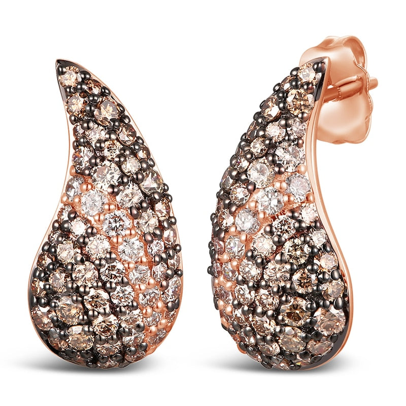 Le Vian 14ct Rose Gold 1.50ct Diamond Pear Shaped Stud Earrings