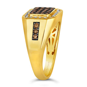 Le Vian 14ct Yellow Gold 0.80ct Diamond Round Cut Signet Ring