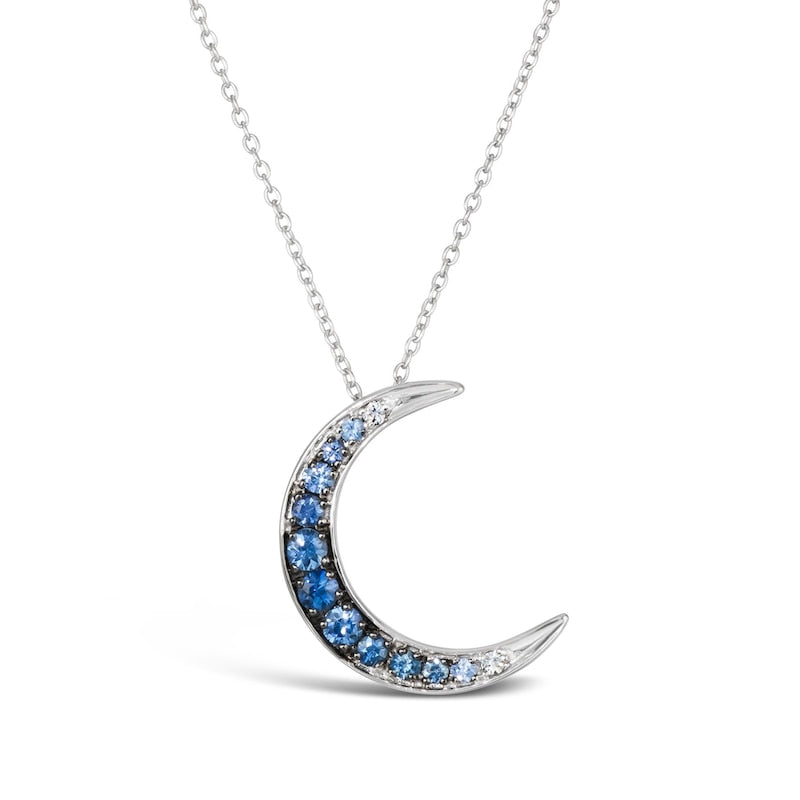 Le Vian 14ct White Gold 19" Blue Sapphire Pendant Necklace
