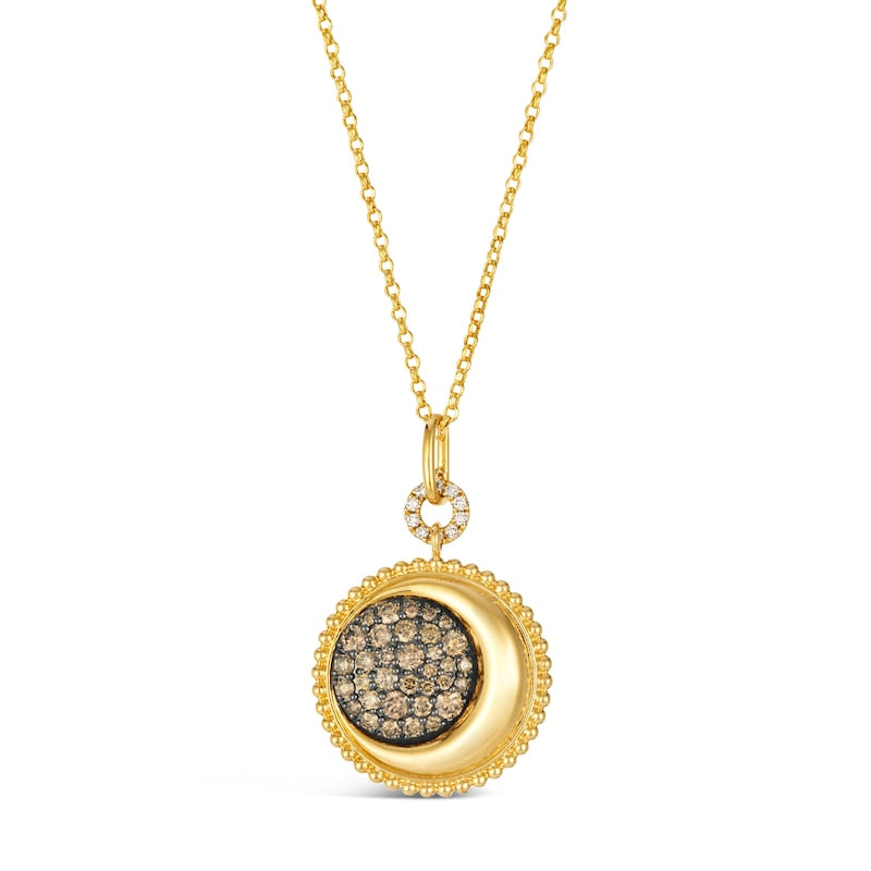 Le Vian 14ct Yellow Gold 19" 0.80ct Diamond Moon Pendant Necklace
