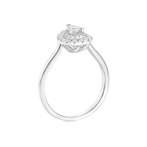 Engagement Ring Platinum Pear Shaped Double Halo 0.50ct Diamond Ring