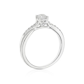 Engagement Ring Platinum Twisted Shoulder Solitaire 0.50ct Diamond Ring