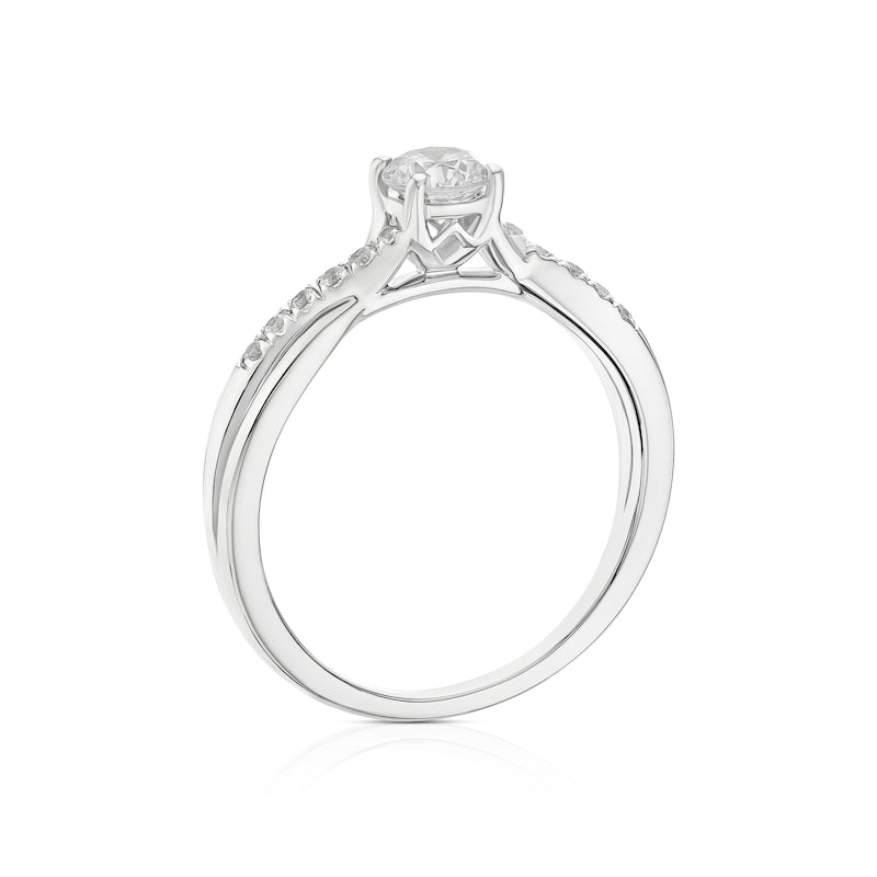 Engagement Ring Platinum Twisted Shoulder Solitaire 0.50ct Diamond Ring