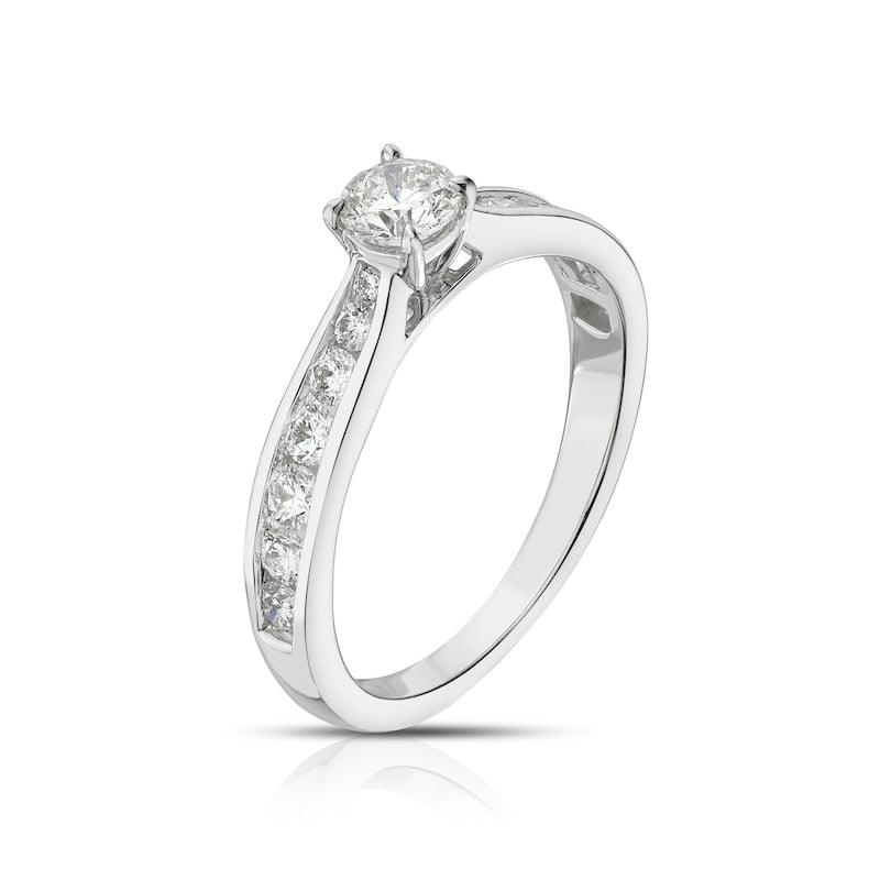 Engagement Ring 18ct White Gold Solitaire 0.75ct Diamond Ring