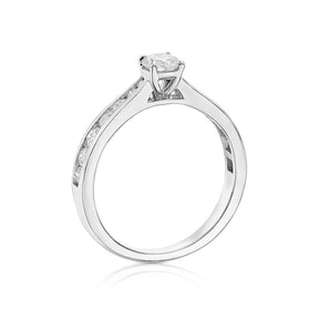 Engagement Ring 18ct White Gold Solitaire 0.75ct Diamond Ring