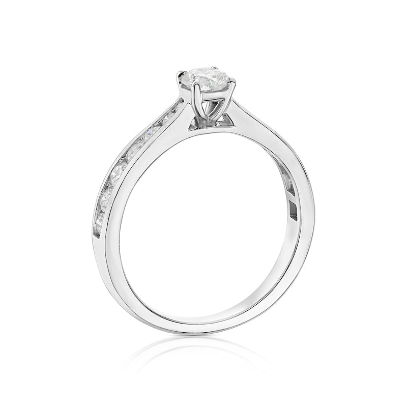 Engagement Ring 18ct White Gold Solitaire 0.75ct Diamond Ring