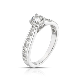 Engagement Ring 18ct White Gold Channel Set Solitaire 1ct Diamond Ring