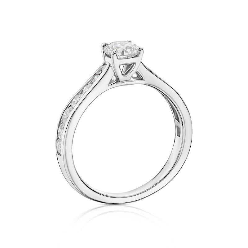 Engagement Ring 18ct White Gold Channel Set Solitaire 1ct Diamond Ring