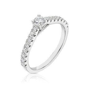 Engagement Ring 14ct White Gold Solitaire 0.50ct Diamond Ring