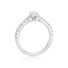 Engagement Ring 14ct White Gold Solitaire 0.50ct Diamond Ring