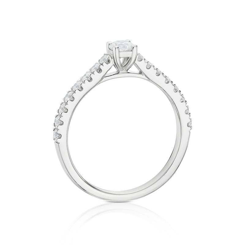 Engagement Ring 14ct White Gold Solitaire 0.50ct Diamond Ring