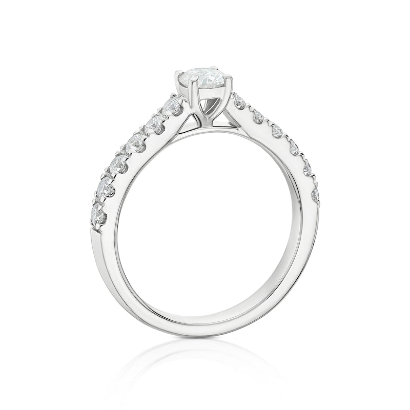 Engagement Ring 14ct White Gold Round Cut Solitaire 0.75ct Diamond Ring