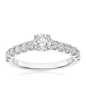 Engagement Ring 14ct White Gold Round Cut Solitaire 1ct Diamond Ring