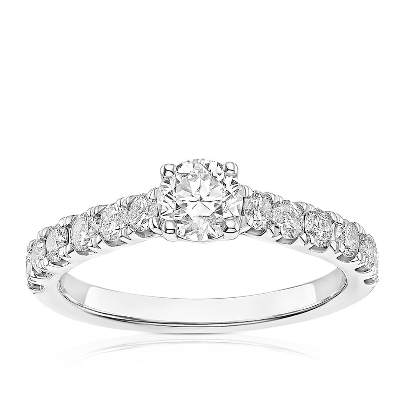 Engagement Ring 14ct White Gold Round Cut Solitaire 1ct Diamond Ring