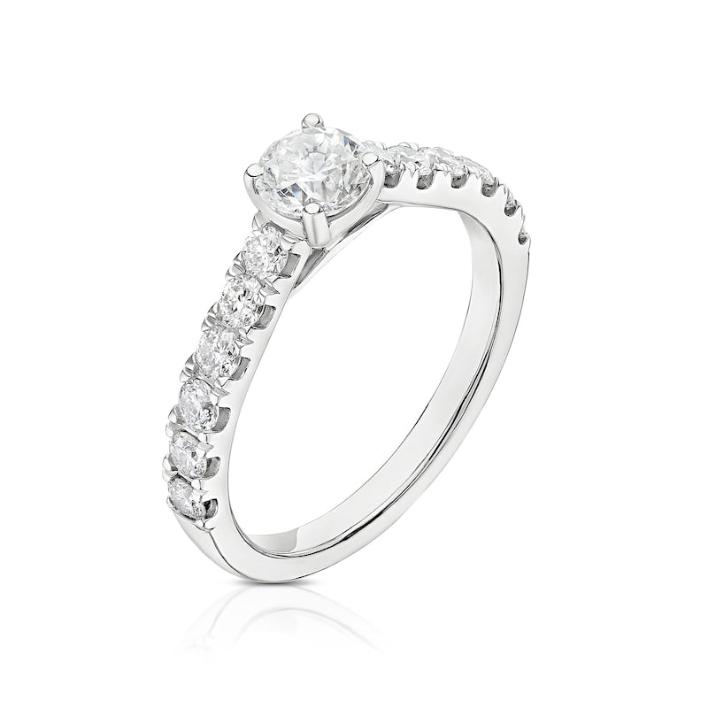 Engagement Ring 14ct White Gold Round Cut Solitaire 1ct Diamond Ring
