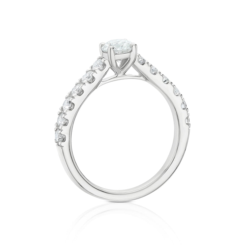 Engagement Ring 14ct White Gold Round Cut Solitaire 1ct Diamond Ring