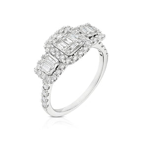 Engagement Ring 9ct White Gold Trilogy 0.75ct Diamond Ring
