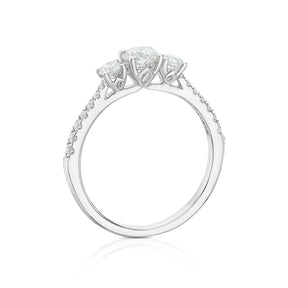 Engagement Ring 18ct White Gold Trilogy 0.75ct Diamond Ring