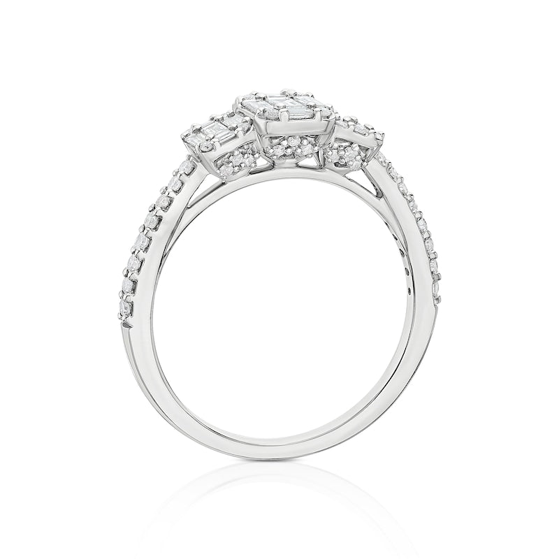Engagement Ring 9ct White Gold Trilogy 0.50ct Diamond Ring