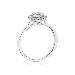 Engagement Ring 9ct White Gold Round Cluster 0.25ct Diamond Ring