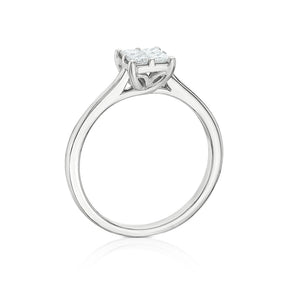 Engagement Ring 14ct White Gold Quad Shaped Solitaire 0.33ct Diamond Ring