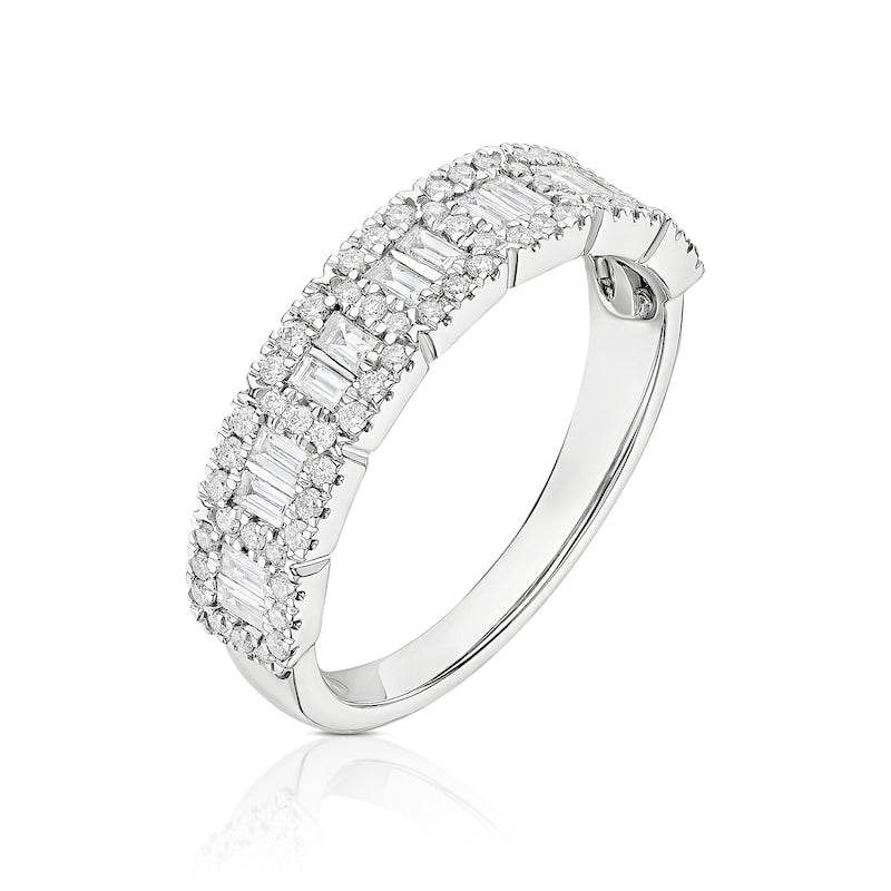 Platinum Baguette & Round Eternity 0.50ct Diamond Ring