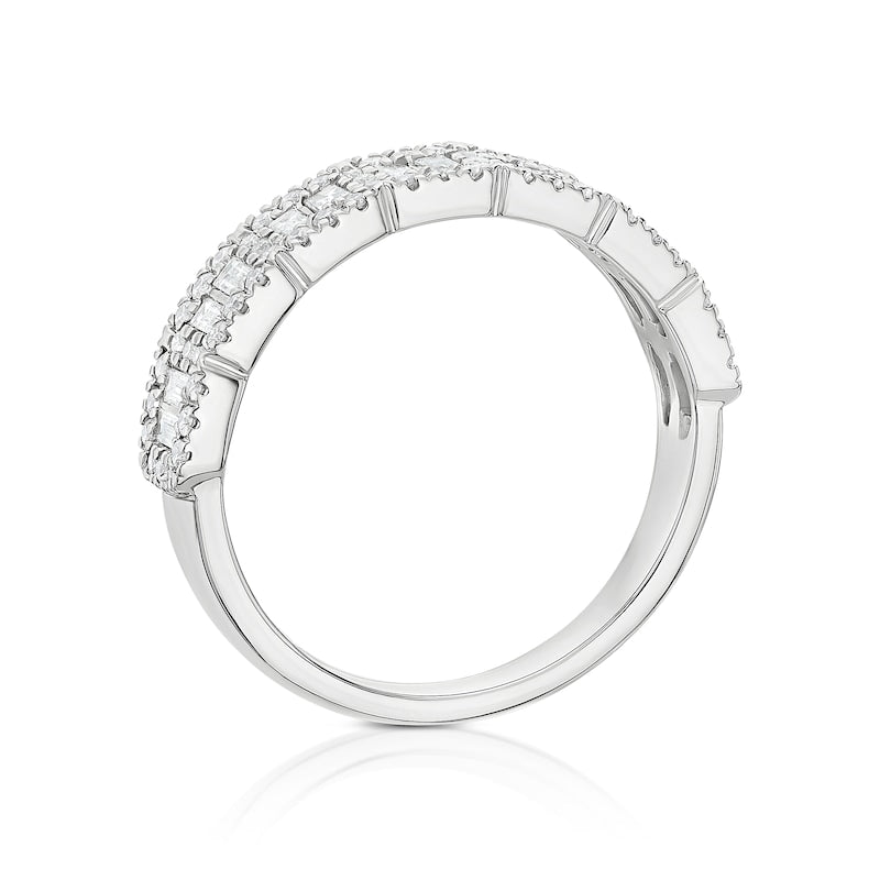 Platinum Baguette & Round Eternity 0.50ct Diamond Ring