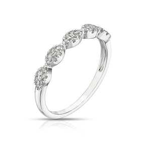 9ct White Gold Marquise Shaped Eternity 0.15ct Diamond Ring
