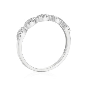9ct White Gold Marquise Shaped Eternity 0.15ct Diamond Ring