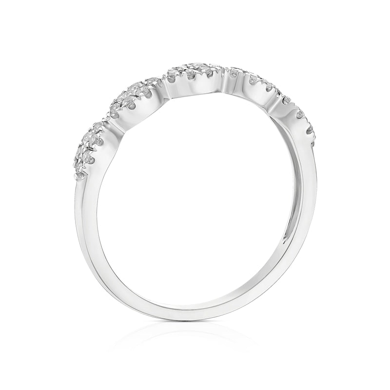 9ct White Gold Marquise Shaped Eternity 0.15ct Diamond Ring