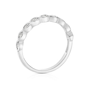 9ct White Gold Twisted Eternity 0.15ct Diamond Ring