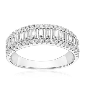 18ct White Gold Triple Row Eternity 0.50ct Diamond Ring