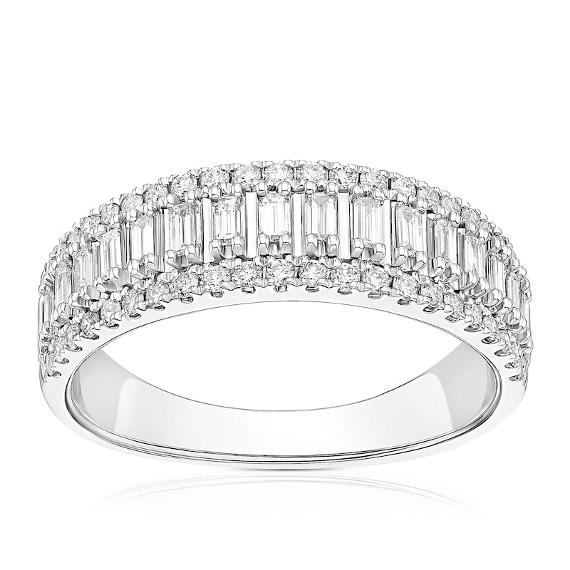 18ct White Gold Triple Row Eternity 0.50ct Diamond Ring