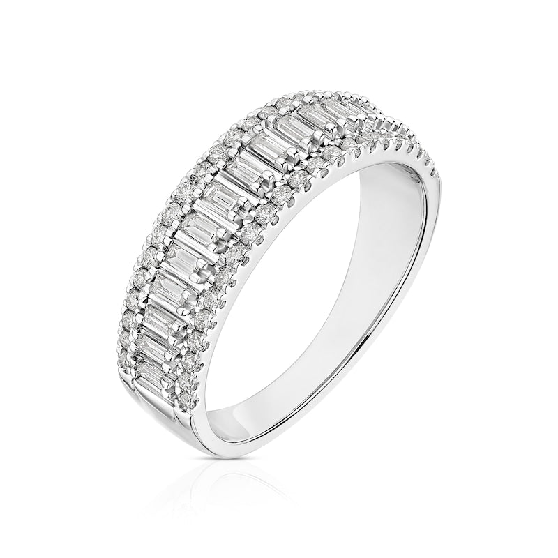 18ct White Gold Triple Row Eternity 0.50ct Diamond Ring