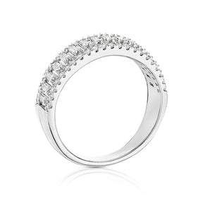 18ct White Gold Triple Row Eternity 0.50ct Diamond Ring