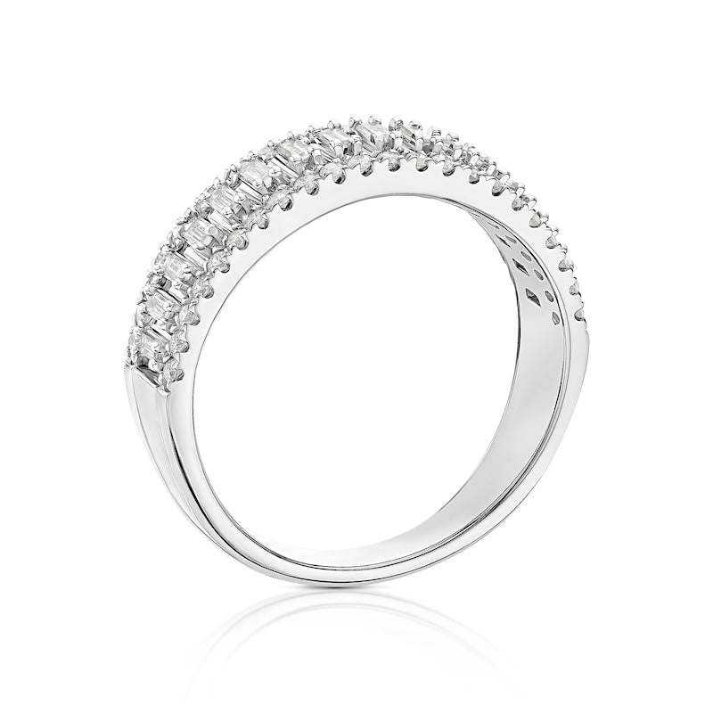 18ct White Gold Triple Row Eternity 0.50ct Diamond Ring