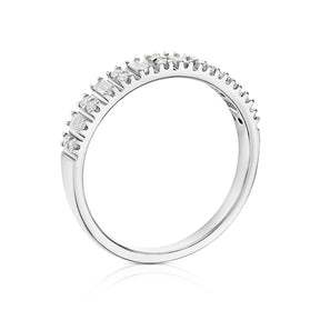 18ct White Gold Baguette & Round Eternity 0.25ct Diamond Ring
