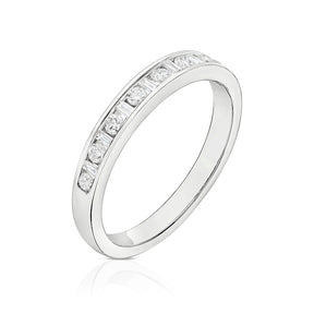 9ct White Gold Baguette Eternity  0.25ct Diamond Ring