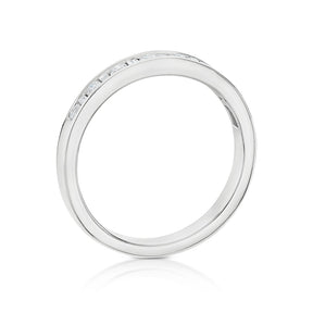 9ct White Gold Baguette Eternity  0.25ct Diamond Ring