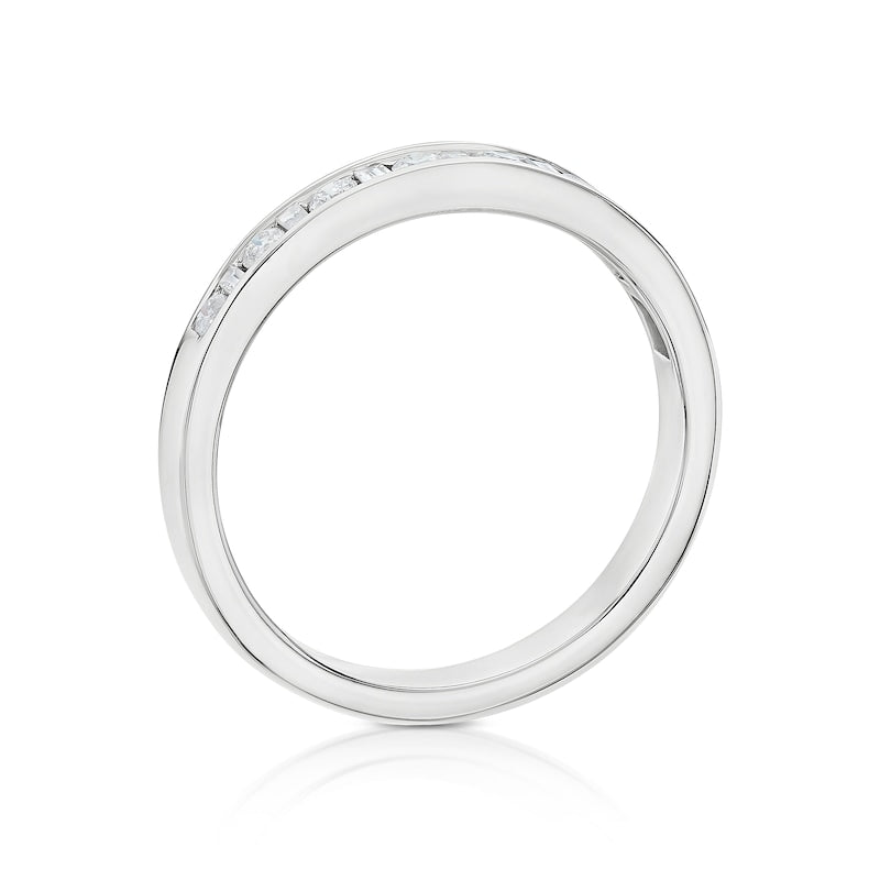 9ct White Gold Baguette Eternity  0.25ct Diamond Ring