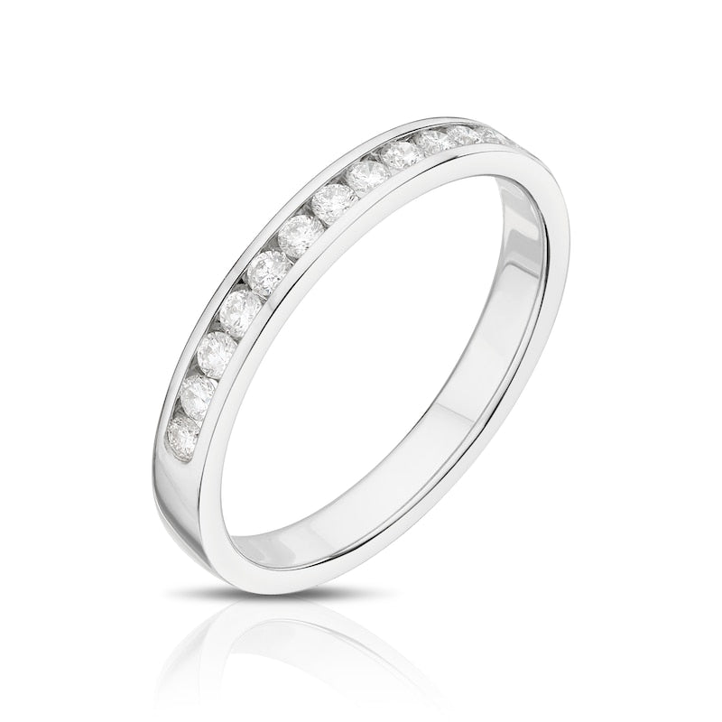 9ct White Gold Channel Set Eternity 0.25ct Diamond Ring