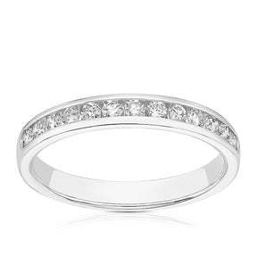 9ct White Gold Channel Set Eternity 0.33ct Diamond Ring