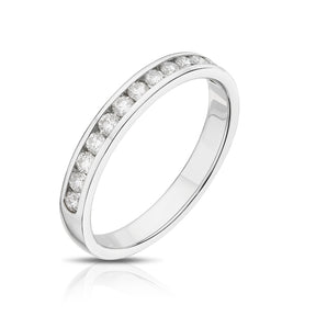 9ct White Gold Channel Set Eternity 0.33ct Diamond Ring