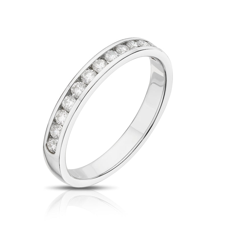 9ct White Gold Channel Set Eternity 0.33ct Diamond Ring