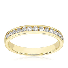 9ct Yellow Gold Channel Set Eternity 0.33ct Diamond Ring