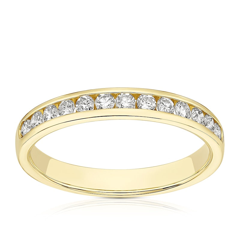 9ct Yellow Gold Channel Set Eternity 0.33ct Diamond Ring