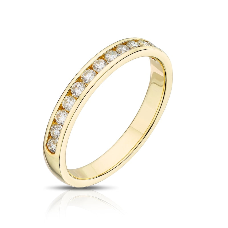 9ct Yellow Gold Channel Set Eternity 0.33ct Diamond Ring